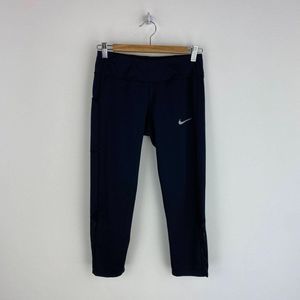 NIKE Mesh Detail Black Legging Capri